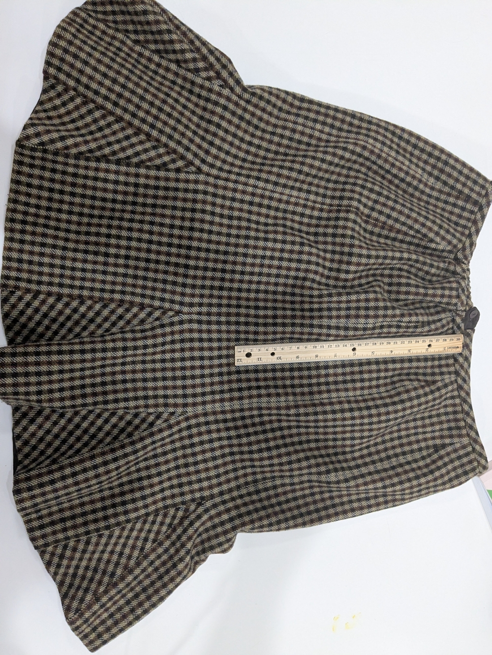 Talbots Checked A-Line Midi Skirt in Brown and Black